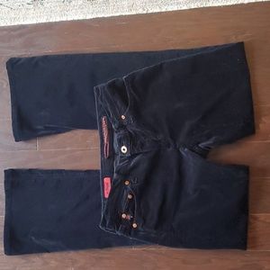AG black brushed velvet stretch jeans